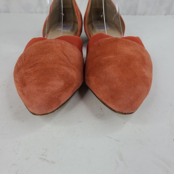 Eileen Fisher Asha Su coral suede leather slip on D'Orsay flats - Picture 9 of 13